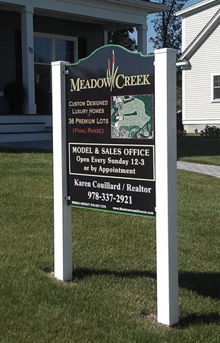 Real Estate sales office post panel sign NH Boston